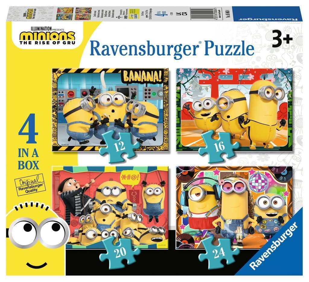 Пазл Ravensburger Minions 2 The Rise of Gru 12, 16, 20, 24 елементи в коробці 10,2 см (4 дюйми), фото №1