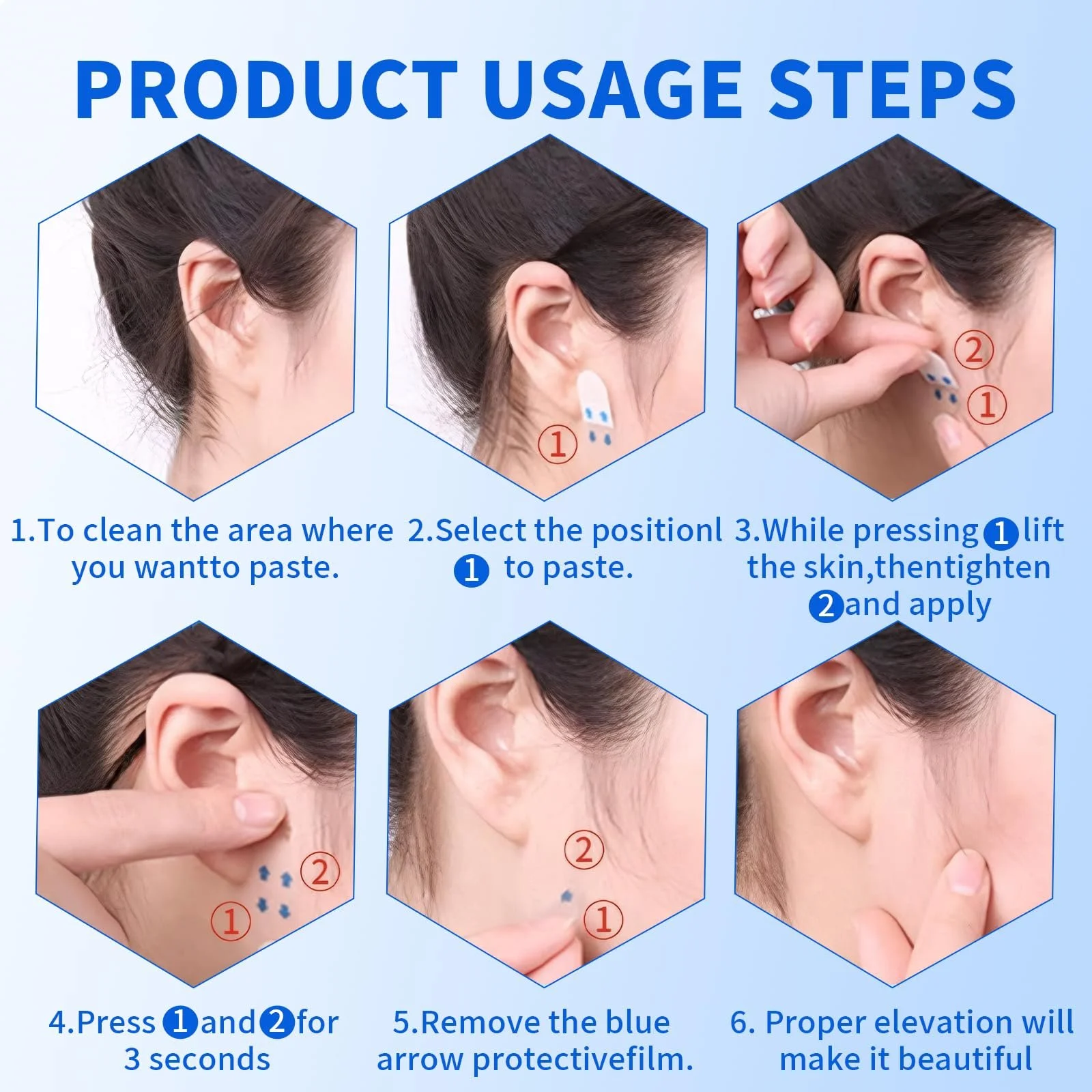 Наклейки для підтяжки обличчя Невидимі для жінок, 492 штуки, Стрічка для підтяжки обличчя, фото №5