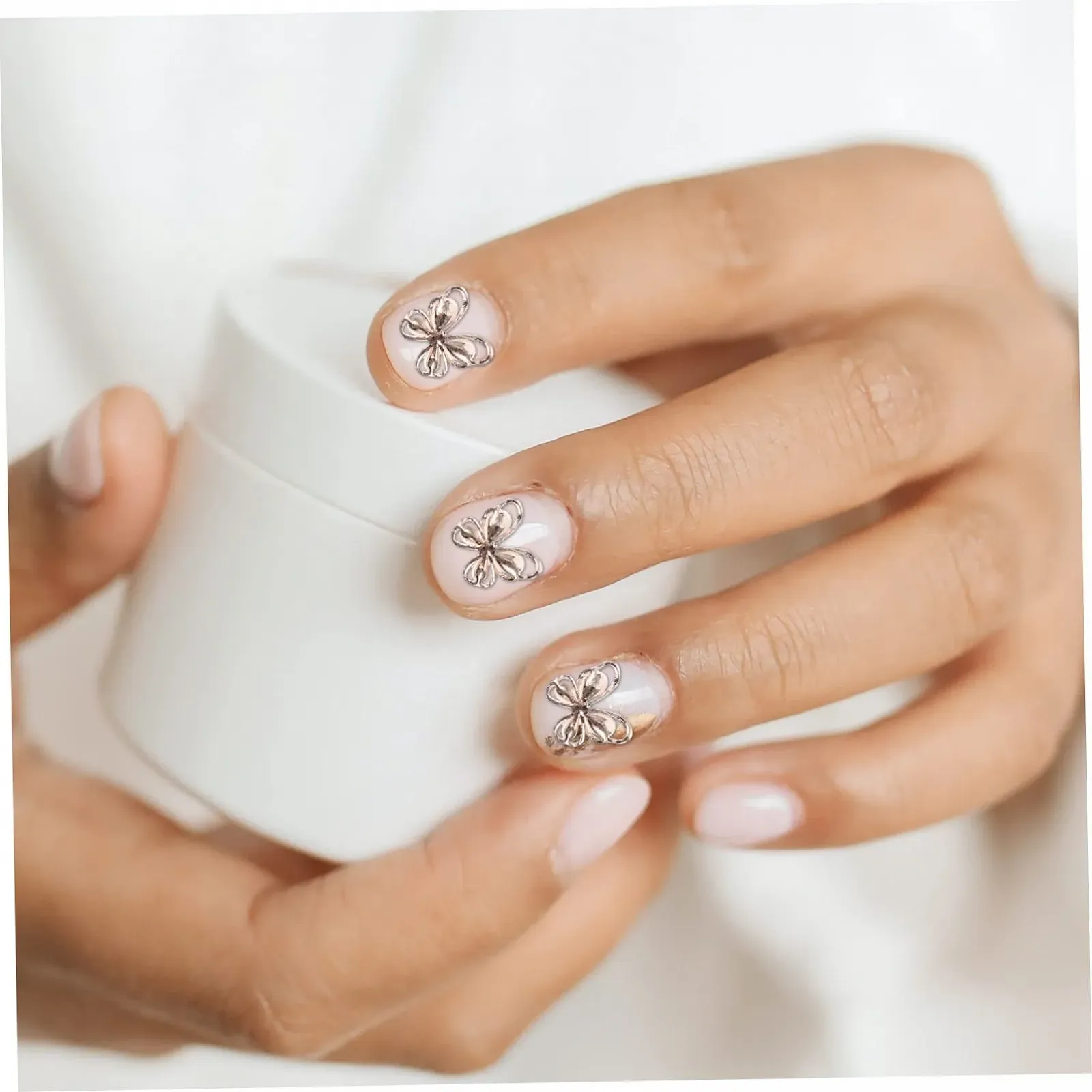 Наклейки для нігтів Метелики з Rhinestones, 40 шт, Rose Gold Cat Eyes, фото №5