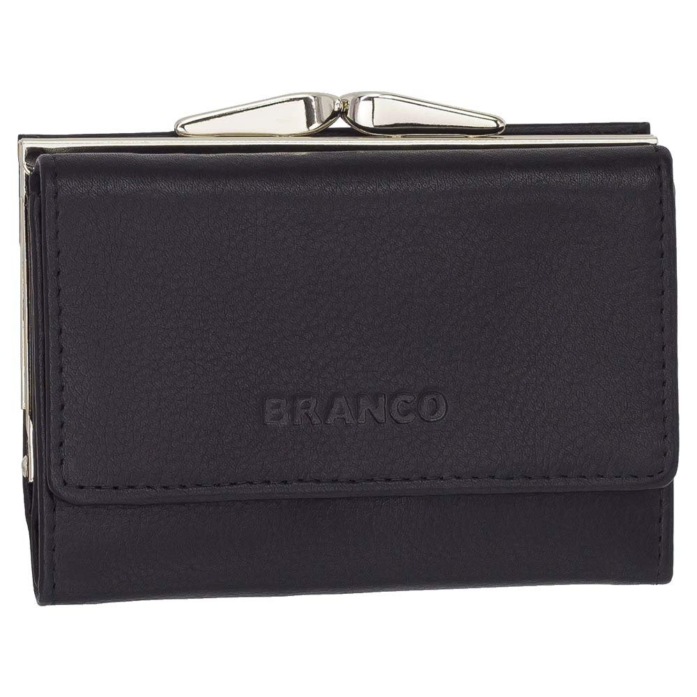 Кожаный женский кошелек с зажимами Branco Classic 210 разных цветов, черный, фото №1