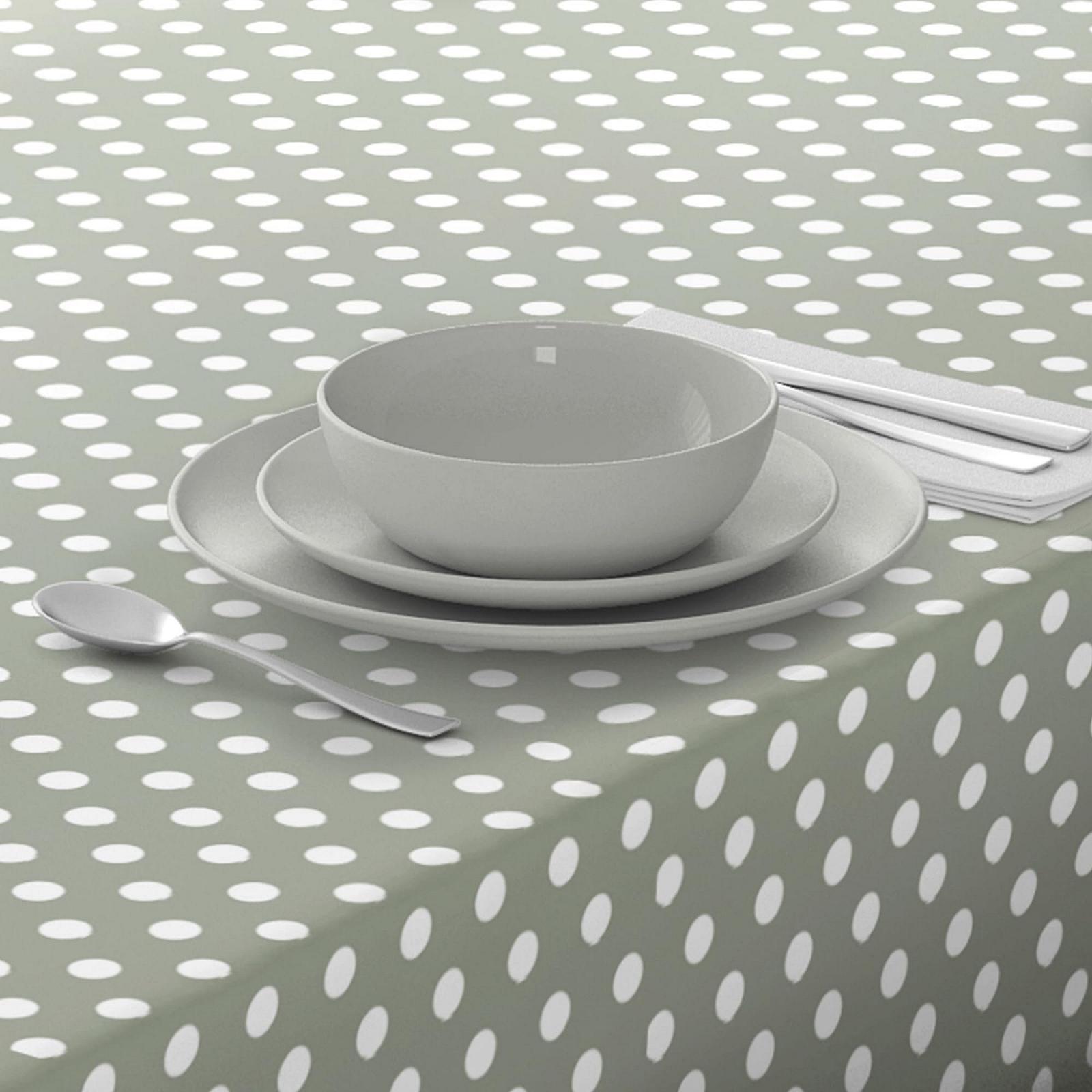 Скатертина Home Direct Прямокутна ПВХ в горошок 100 x 140 см Sage Green, фото №2