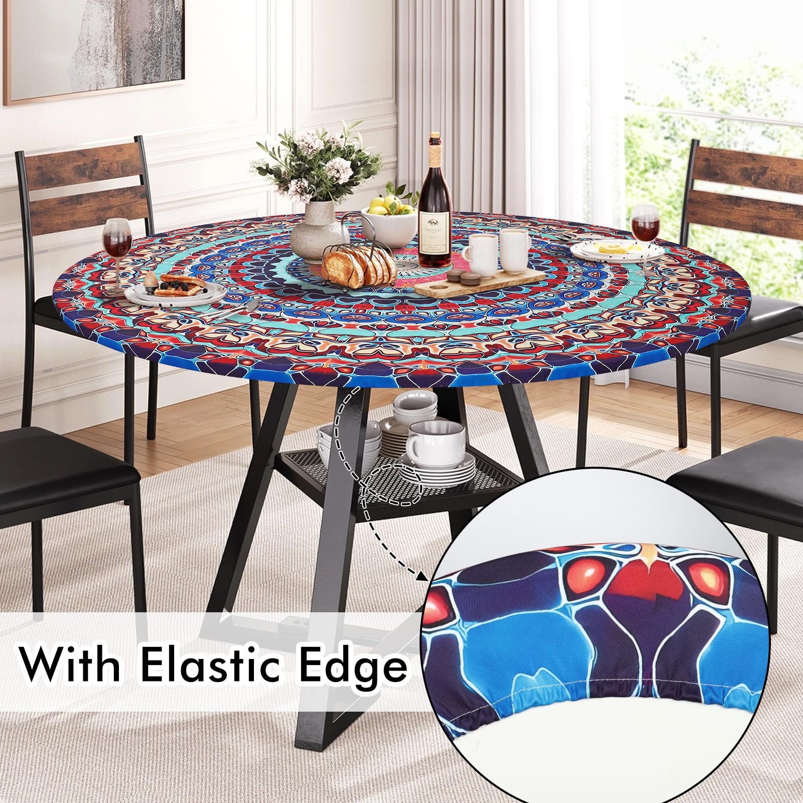 Скатертина Outdoor Elastic Round Garden (для столу 90–110 см), фото №3
