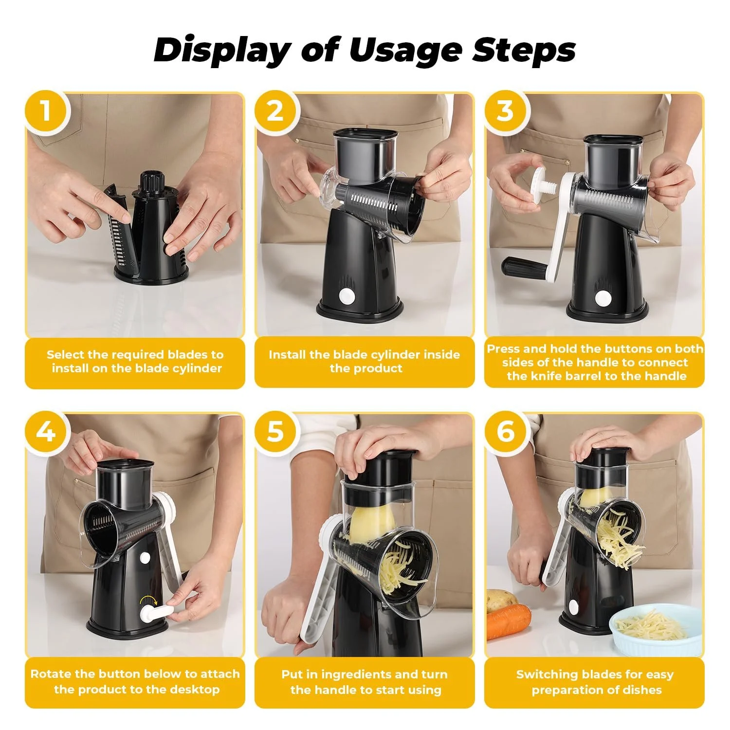 Ротаційна Терка Овочерізка з 5 змінними лезами, фото №6