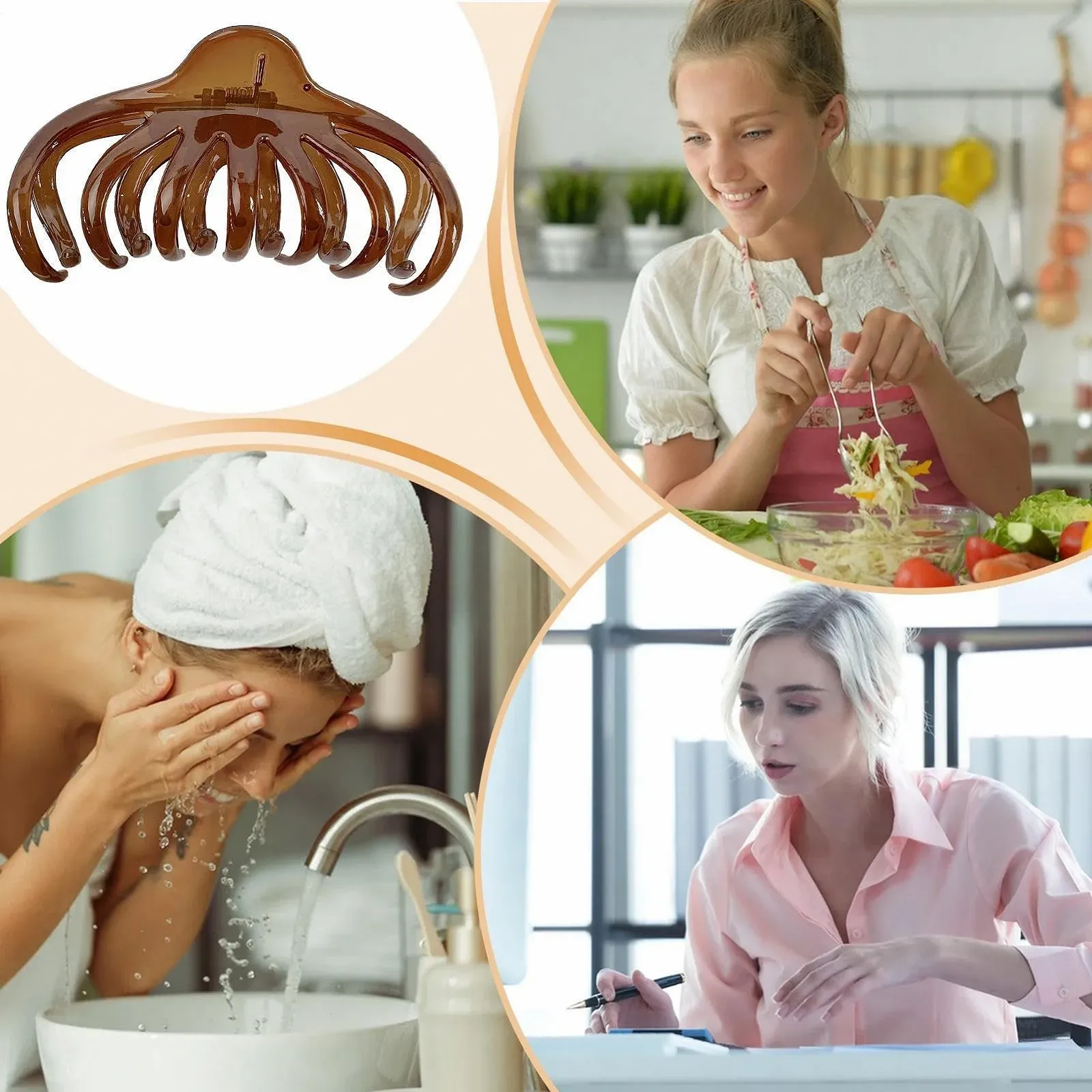 Большая заколка для волос Осьминог - Заколка Осьминог - Нескользящие заколки для волос | Прочные модные парикмахерские аксессуары для тонких волос для женщин и подростков, фото №3 Большая заколка для волос Осьминог - Заколка Осьминог - Нескользящие заколки для волос | Прочные модные парикмахерские аксессуары для тонких волос для женщин и подростков, фото №3