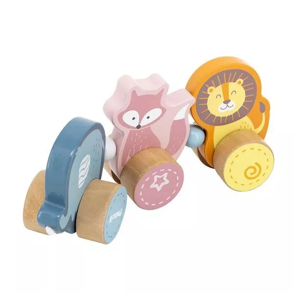 Деревянная каталка 3 в 1 для детей Viga Toys PolarB Зверята, фото №5