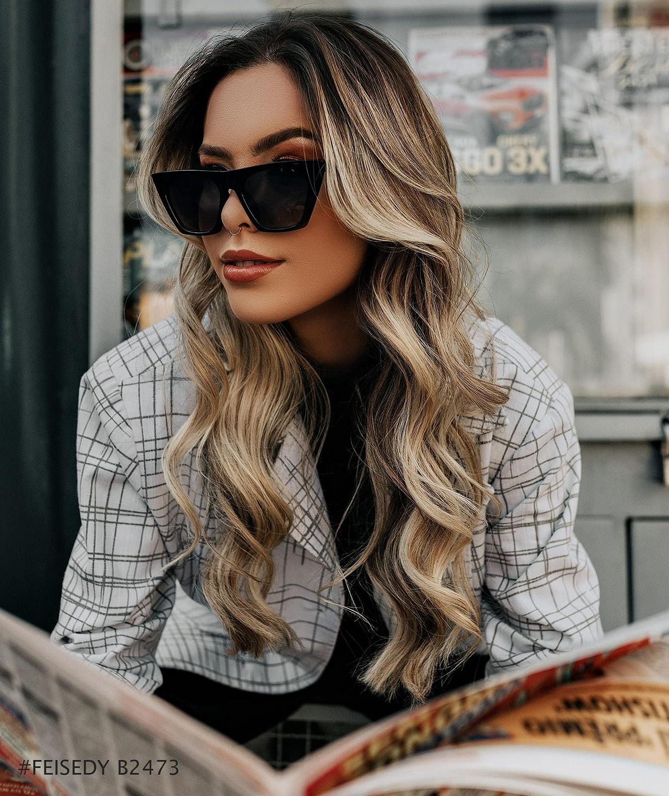 Сонцезахисні окуляри Котяче око FEISEDY Квадратні Маленькі B2473, фото №8