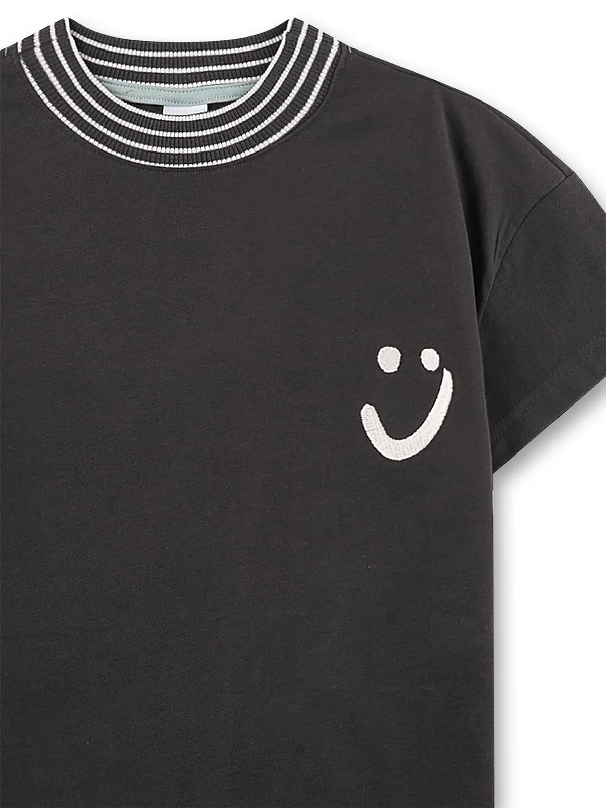 Короткий пижамный комплект Sanetta для девочки, серый, с лицами, фото №3 Короткий пижамный комплект Sanetta для девочки, серый, с лицами, фото №3