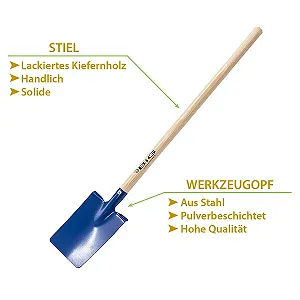 Лопатка ручная Мини-лопатка Сталь Сосна 78 см Синий synthetic.ua - Фото 1