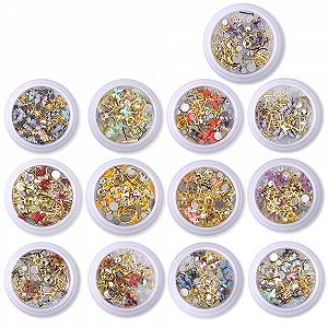 3D Стразы-бабочки для ногтей (13 шт.) Металлические заклепки для маникюра Инструменты для DIY украшений - Фото 1