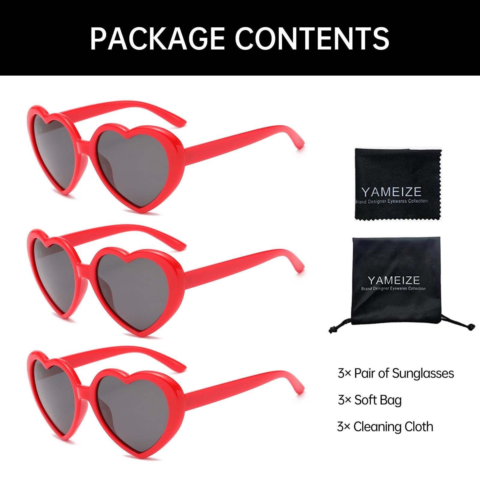 Солнцезащитные очки YAMEIZE в форме сердца в стиле 90-х годов., фото №5