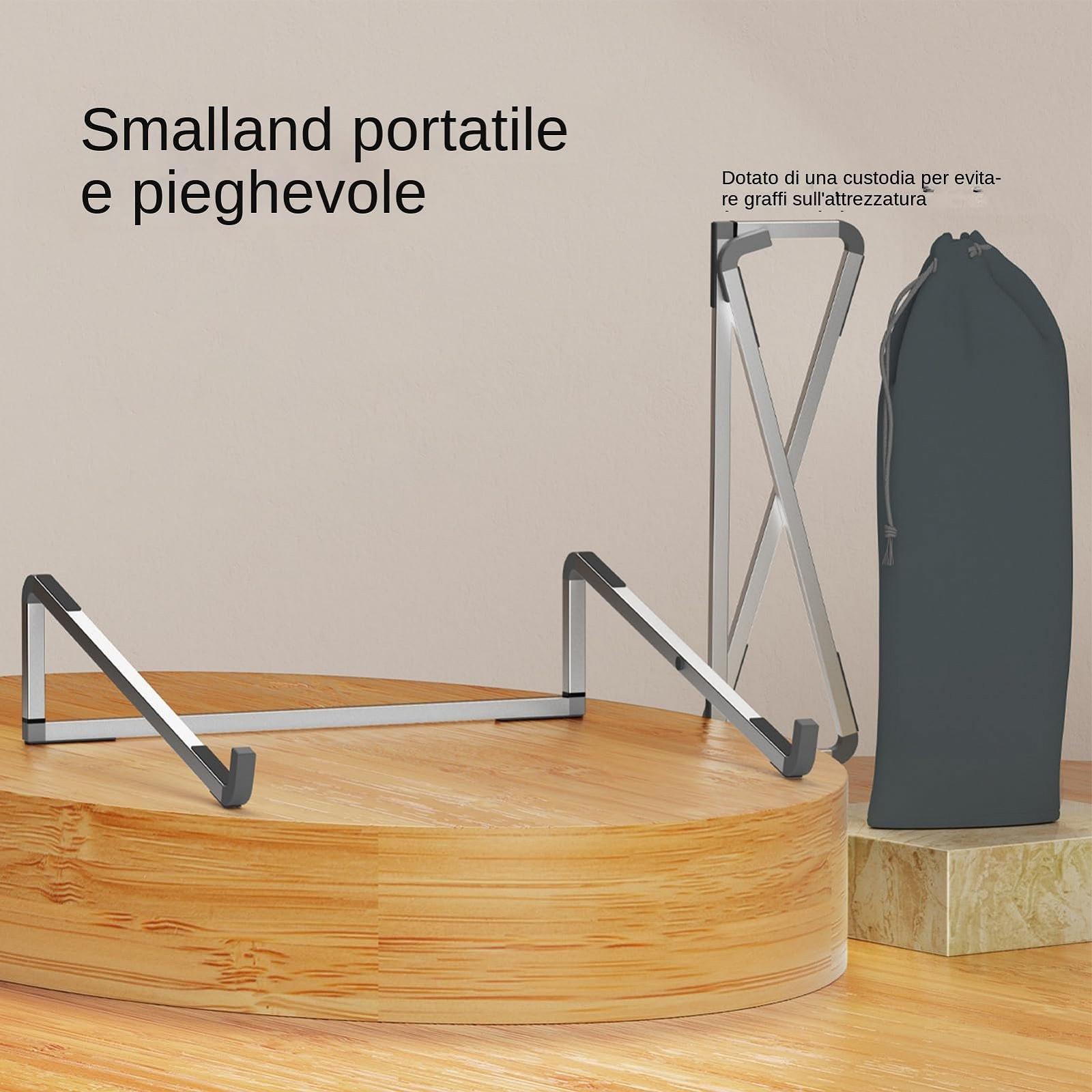 Подставка для ноутбука Металлическая Компактная Регулируемая Эргономичная с нескользящей поверхностью и вентилируемой платформой для учебы, офиса, фото №7