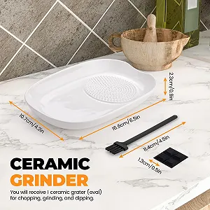 Терка Lele Life Керамическая для чеснока и имбиря, овальная. synthetic.ua - Фото 1