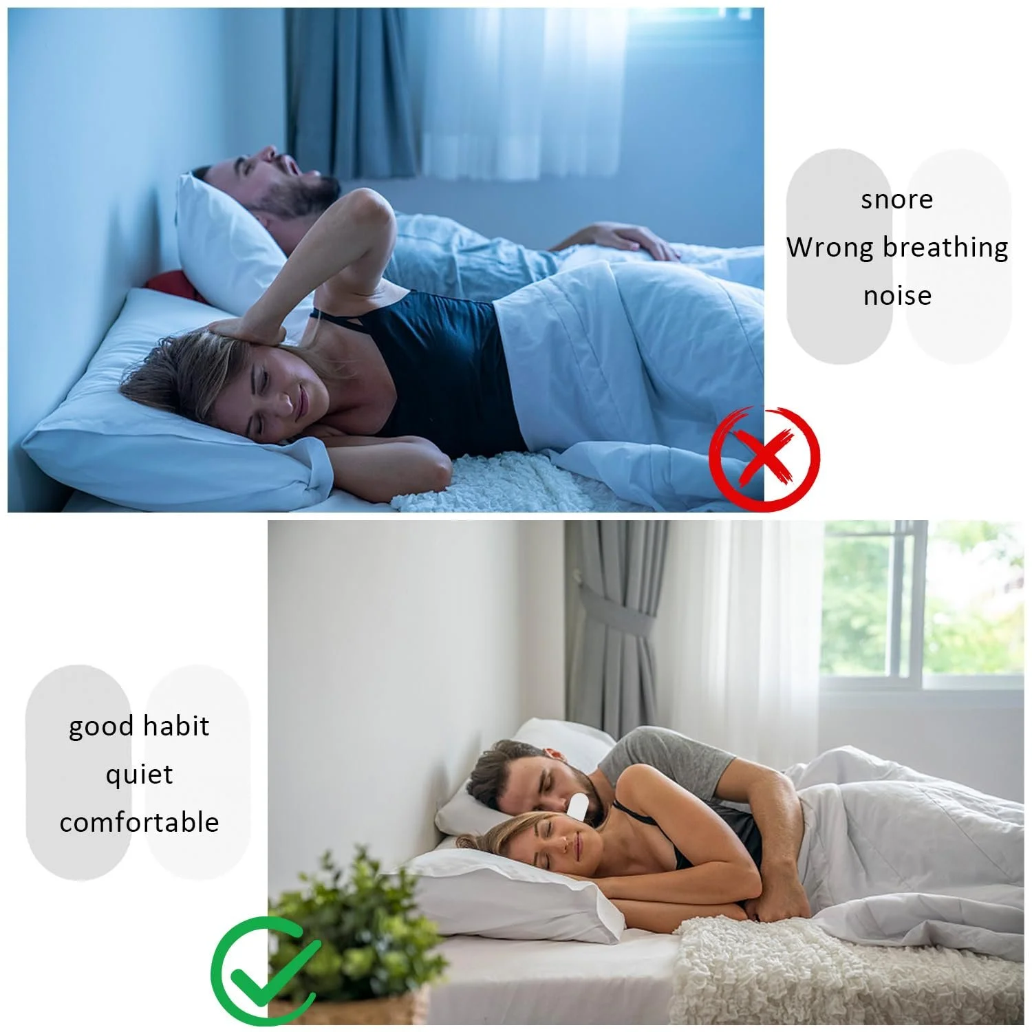 Смужка для сну 40 шт. з парою губчастих затичок для вух, фото №3