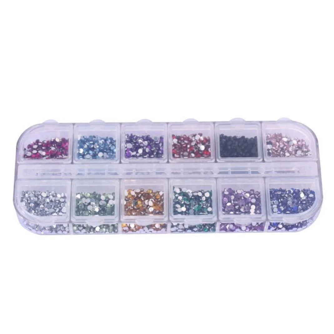 Набор камней для дизайна ногтей 3000 штук, диски для ногтей, коробка 12 цветов, блестки для украшения ногтей, фото №6