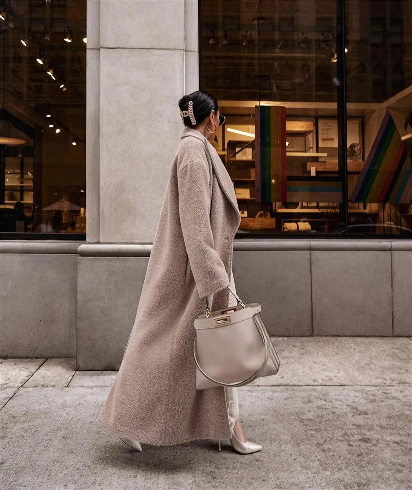 Тренч Lapel Mix Maxi, осінньо-зимовий, жіночий, однобортний, з довгими рукавами, відкритий спереду, фото №7 Тренч Lapel Mix Maxi, осінньо-зимовий, жіночий, однобортний, з довгими рукавами, відкритий спереду, фото №7