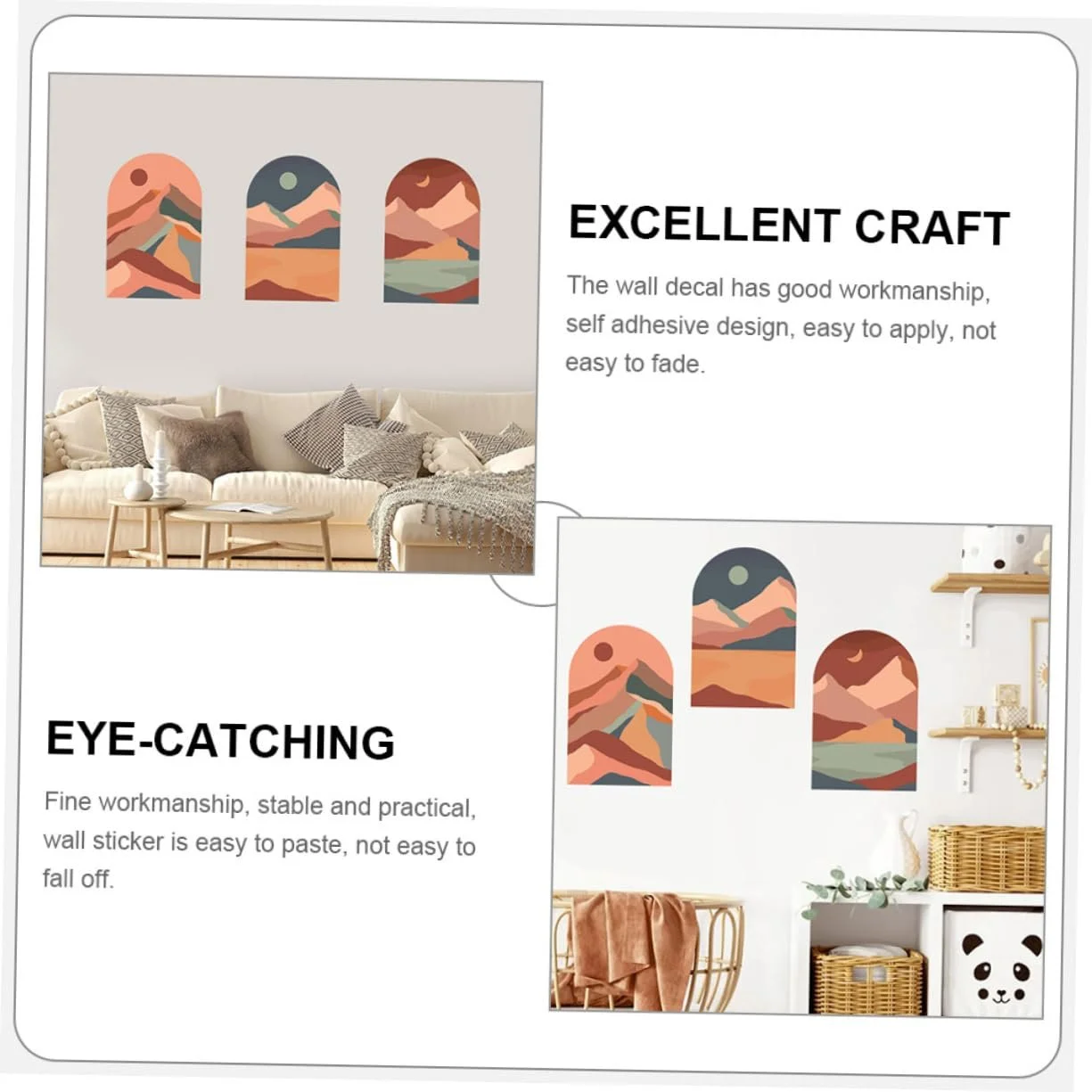 Наклейка на стіну VILLCASE Sun and Moon Bohemian Style Самоклеюча, фото №4