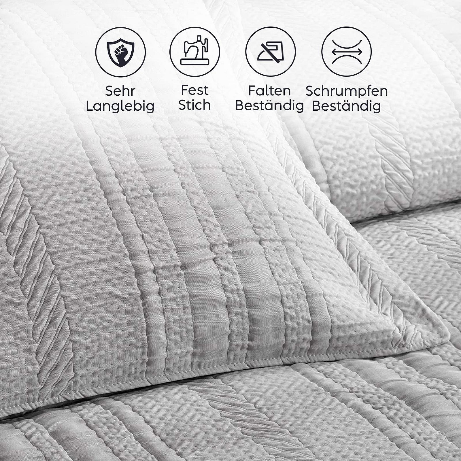 Покрывало Elart 220 x 240 см и 2 наволочки 50 x 70 см, жаккардовое плетение, мягкое, серое, фото №8