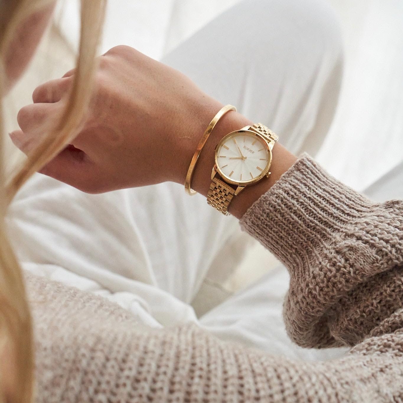 Жіночий годинник BURKER Emily Круглий Аналоговий Кварцовий 36 мм Золотий Білий, фото №4 Жіночий годинник BURKER Emily Круглий Аналоговий Кварцовий 36 мм Золотий Білий, фото №4