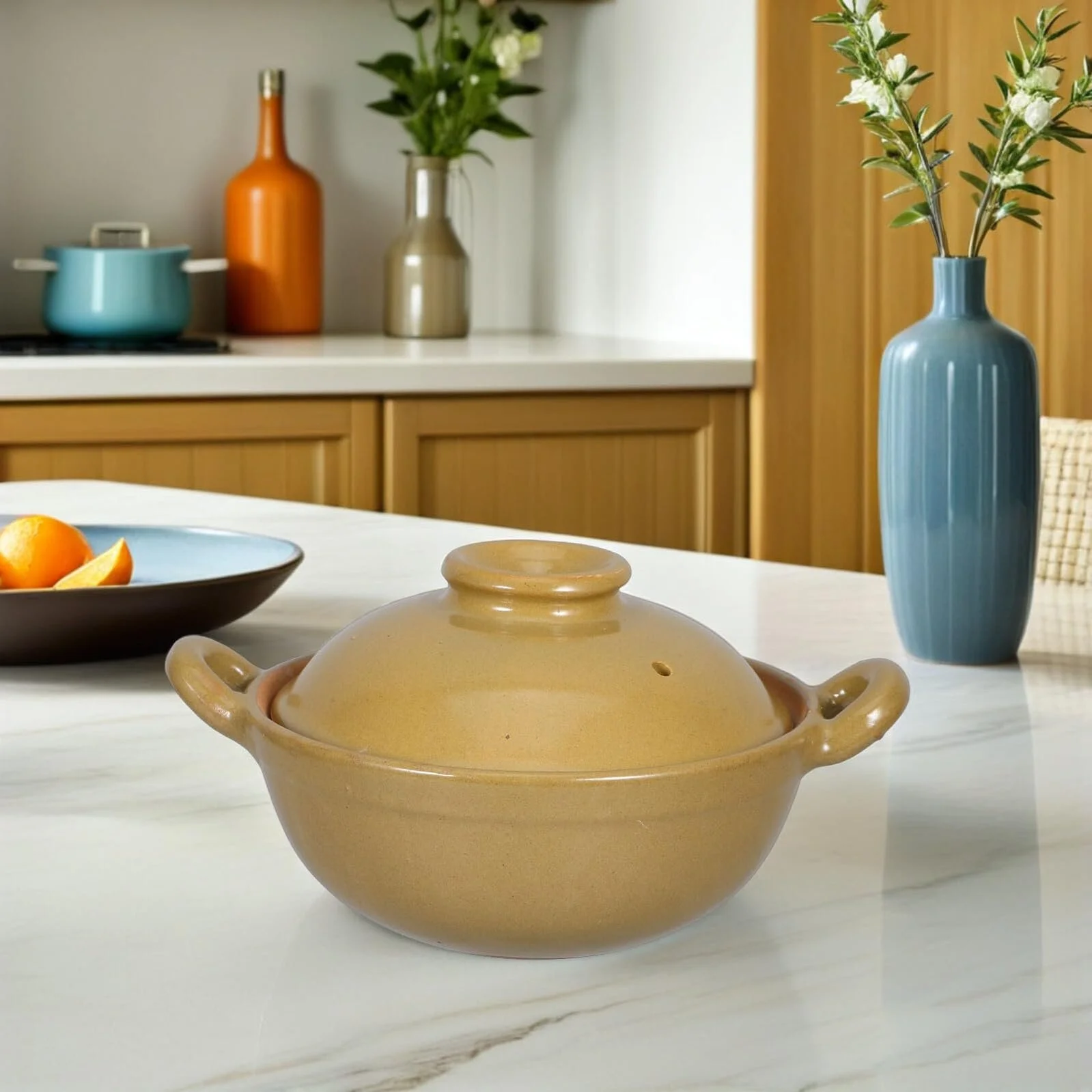 Каструля Sosoport Traditional Ceramic з подвійними ручками антипригарна маленька термостійка, фото №6