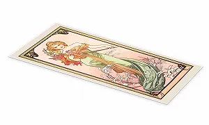 Постер Alfons Mucha The Four Seasons Spring 40x100 см Оранжевый synthetic.ua - Фото 1