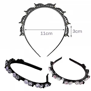 Обруч для волосся з кліпсами 2 шт, рожевий + фіолетовий synthetic.ua - Фото 1