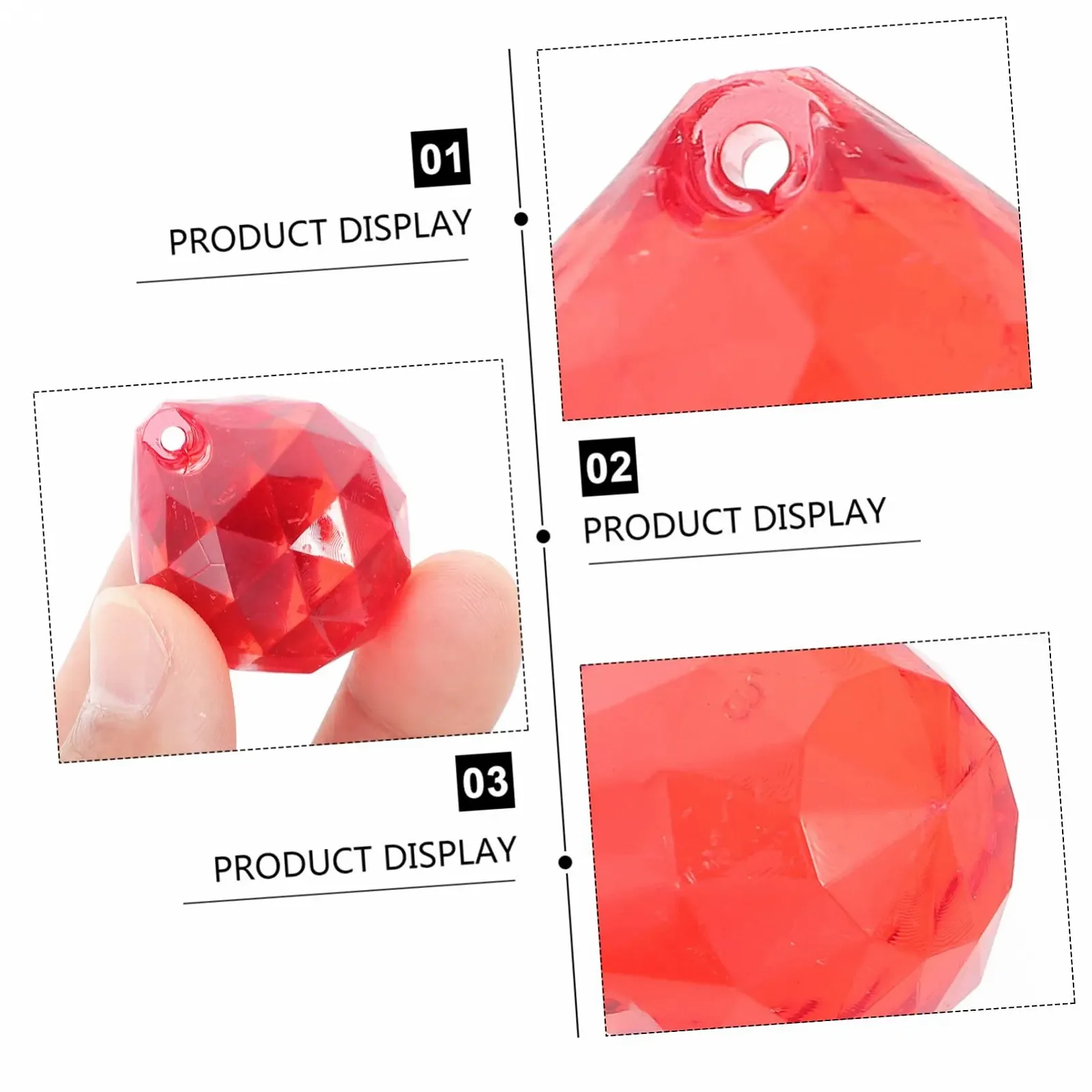 Підвіска Кришталь PLAFOPE Набір Червоний Кристал для нігтів, фото №6