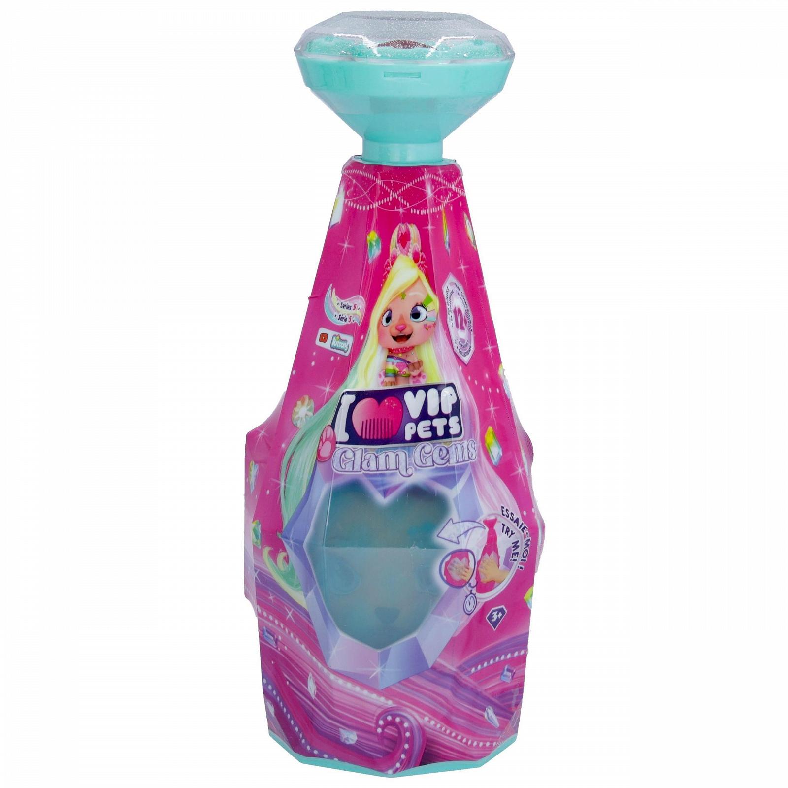 Фігурка VIP PETS Glam Gems S5 Сюрпризний цуцик в блискучому гламурному образі з 30 см довгим волоссям для розчісування та аксесуарами з дорогоцінного каміння для ідеального блискучого стилю - Подарунок для хлопчиків 3+, фото №13