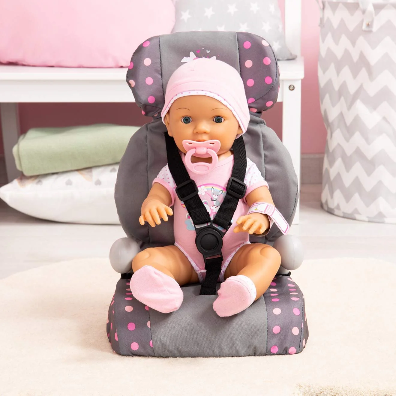 Автокресло для куклы Bayer Design Deluxe с ремешком и подлокотником, фото №3