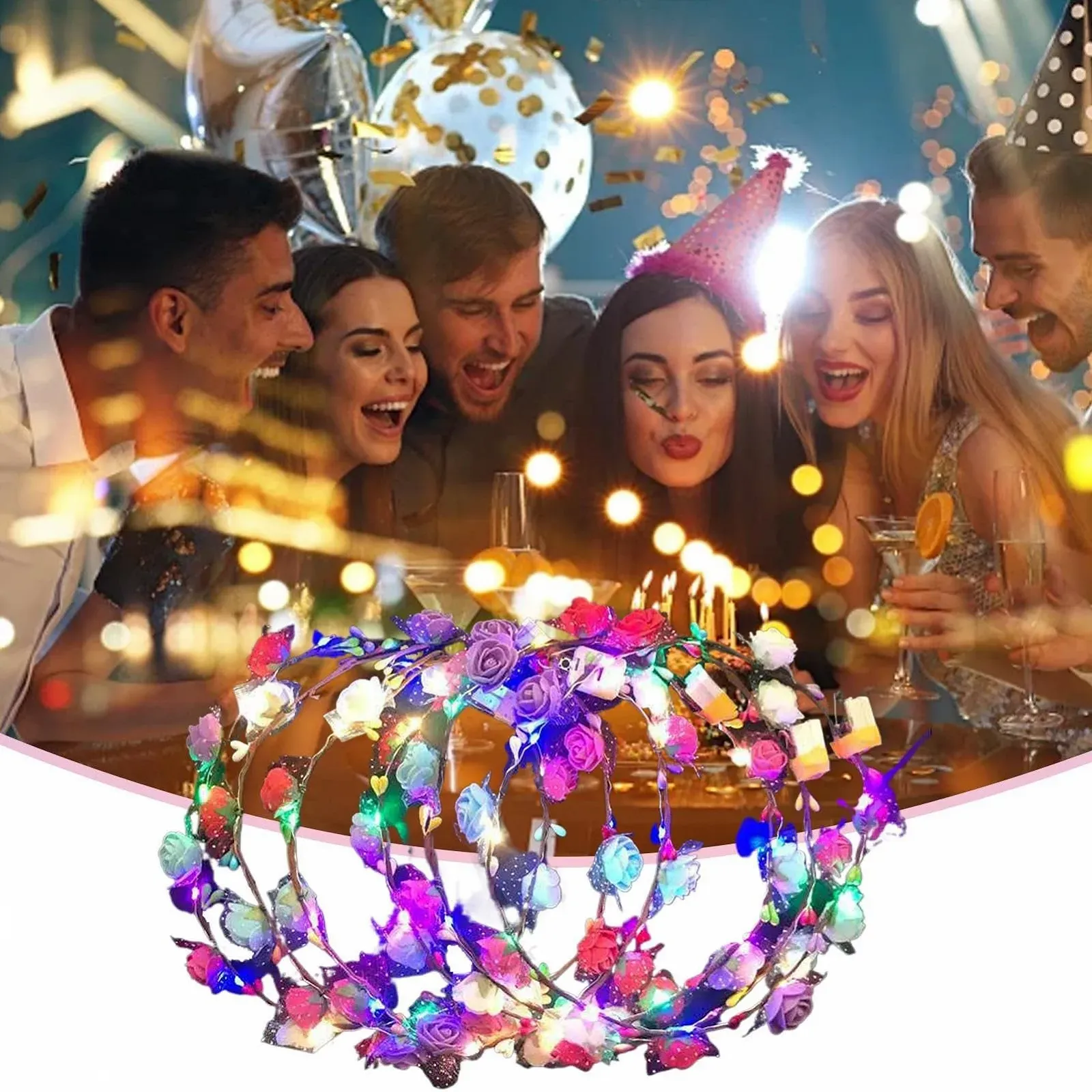 LED Венок из цветов, фото №3