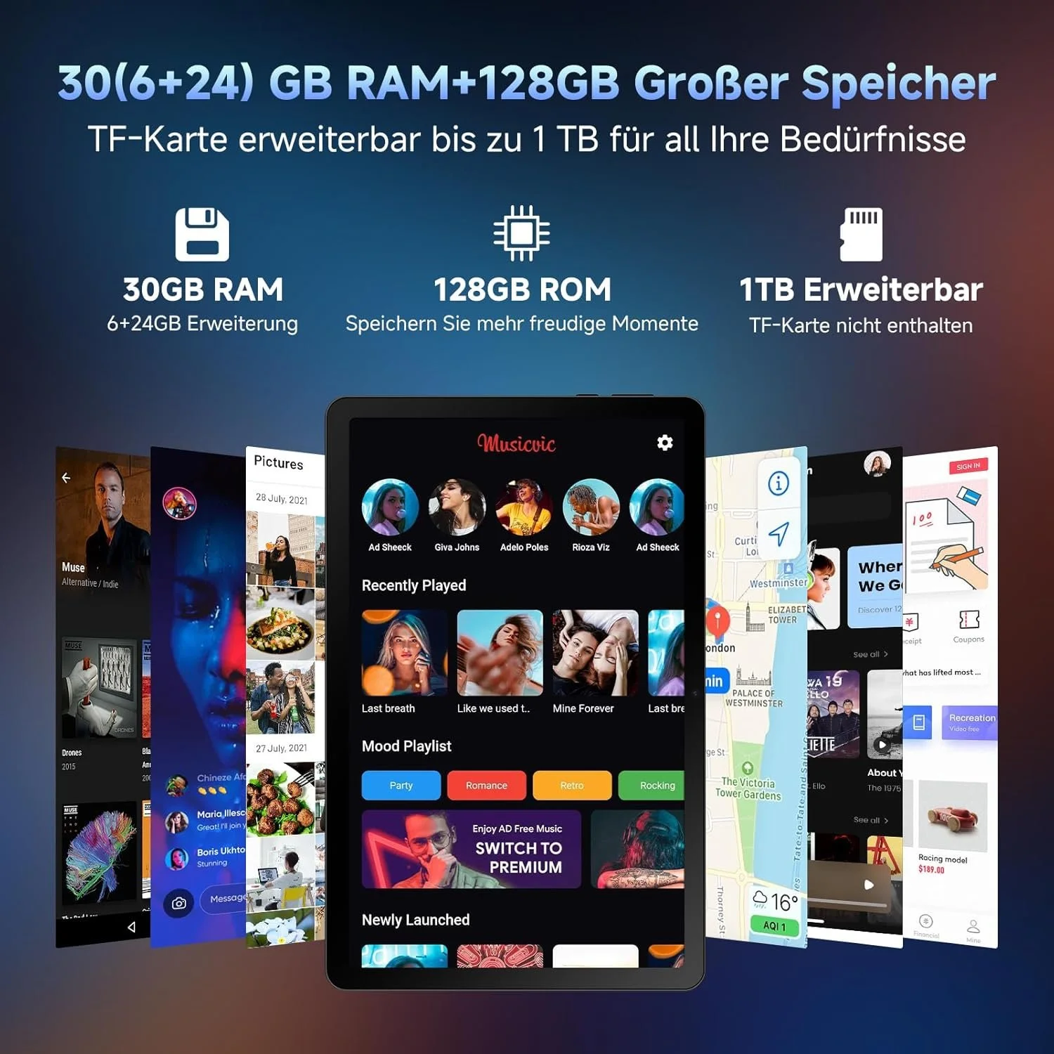 Планшет 11.5" Full HD Ainmel G9A 6+24/128Gb 5G 8 ядер Android 15 8400 mAh Черный, фото №7 Планшет 11.5" Full HD Ainmel G9A 6+24/128Gb 5G 8 ядер Android 15 8400 mAh Черный, фото №7