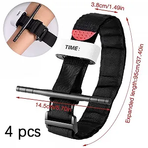 Джгут кровоспинний 4 шт. Тактичний джгут для кемпінгу, походів, альпінізму, спорту на відкритому повітрі, для зупинки кровотечі однією рукою synthetic.ua - Фото 1