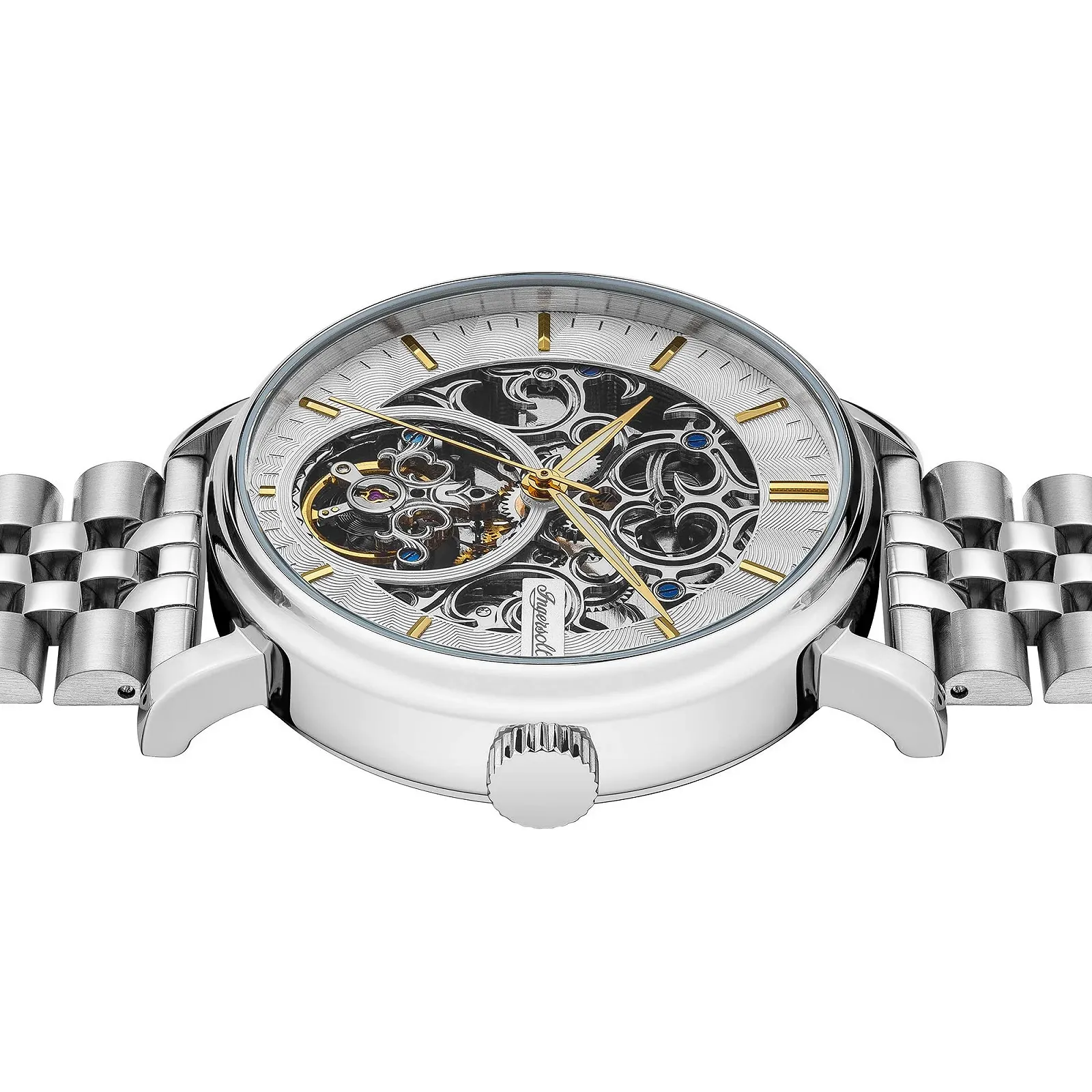 Мужские автоматические часы Ingersoll 1892 The Charles 44 мм со скелетовым циферблатом и браслетом из нержавеющей стали, фото №3 Мужские автоматические часы Ingersoll 1892 The Charles 44 мм со скелетовым циферблатом и браслетом из нержавеющей стали, фото №3