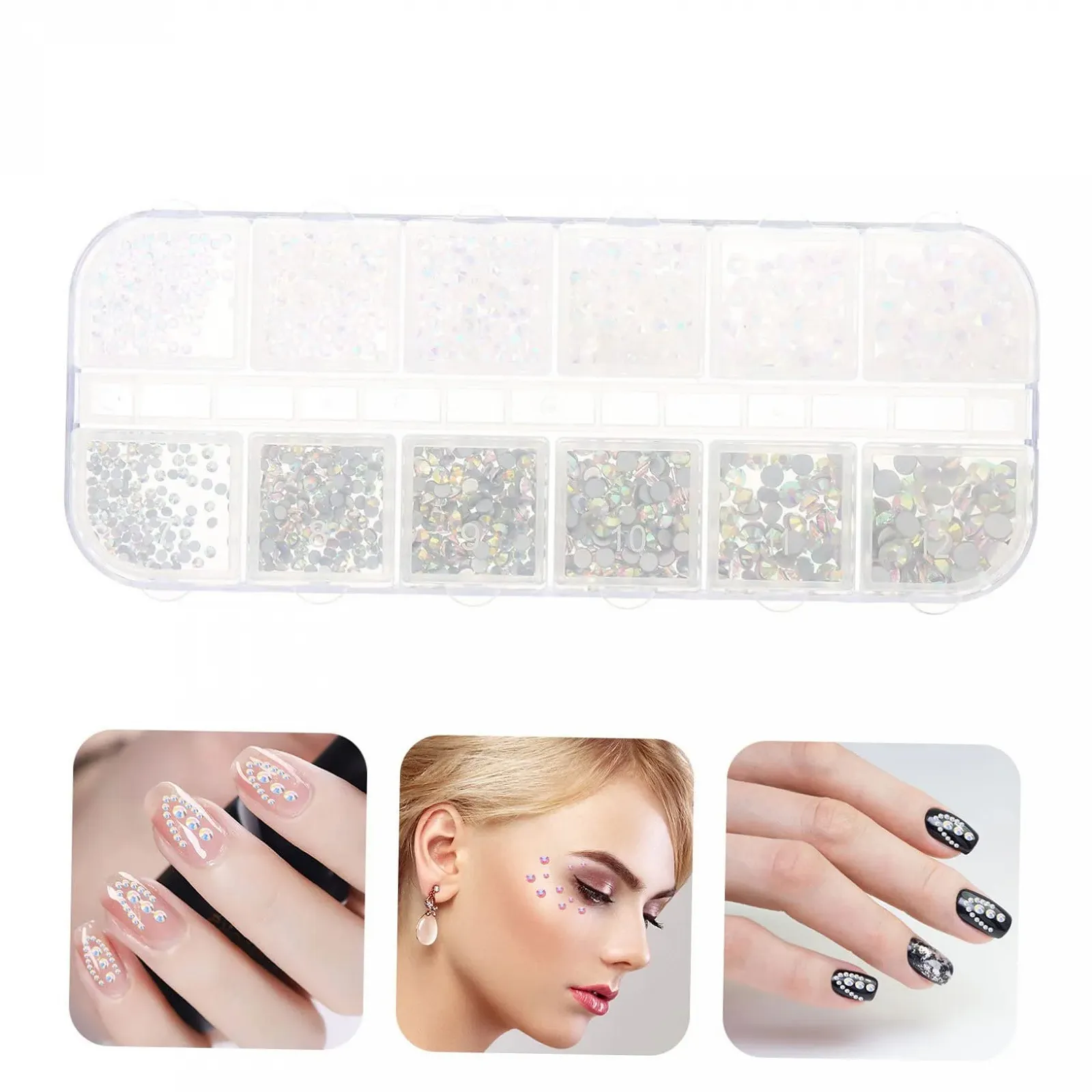 Стрази для нігтів Healeved для манікюру, декор, DIY, плоска задня частина, аксесуари для нейл-арту, фото №5