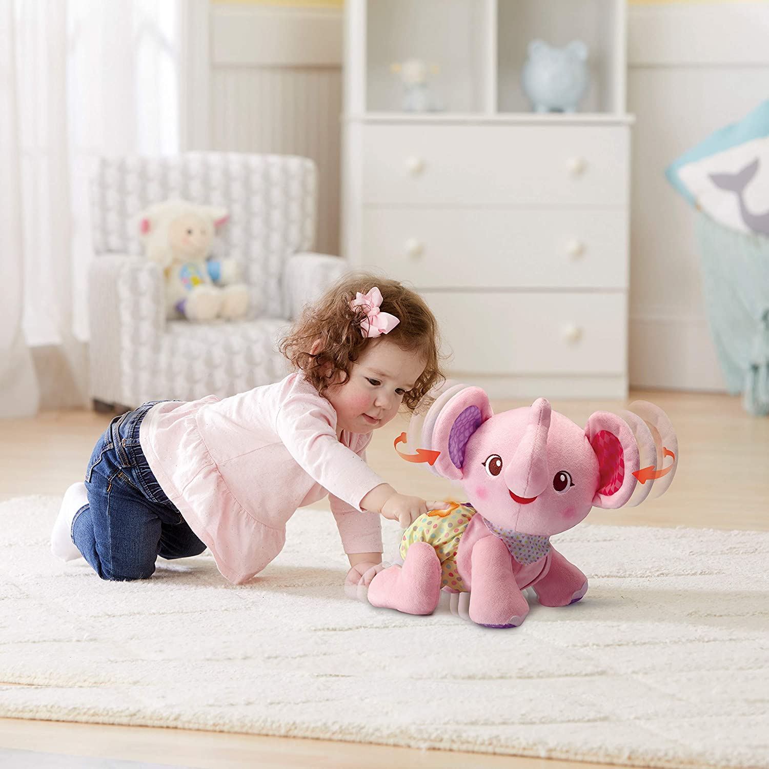 Ползающий слоник VTech 80-533254 Crawling with Me Elephant Розовый, фото №4
