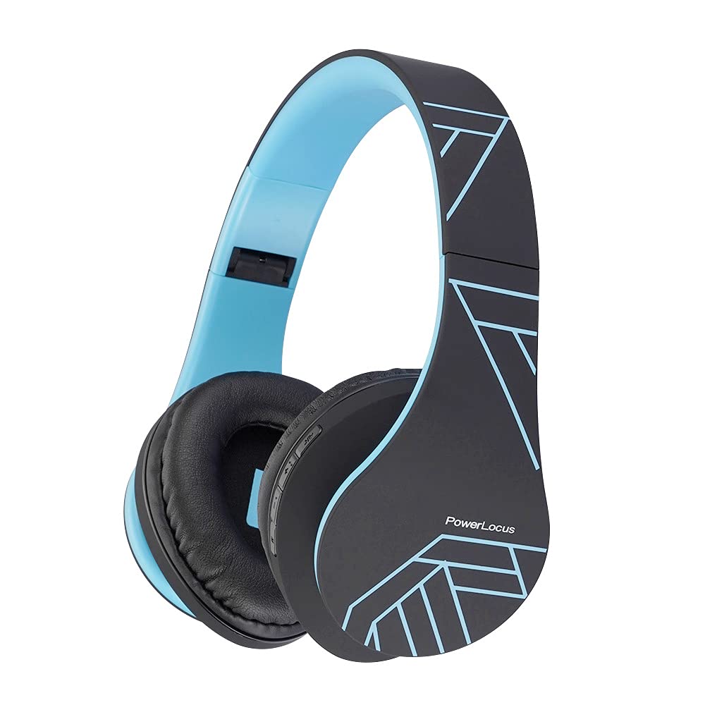 Навушники PowerLocus Bluetooth Over Ear Wireless з мікрофоном Складні М'які амбушури Hi-Fi Stereo Бас Навушники Бездротовий і дротовий режим Синій, фото №1