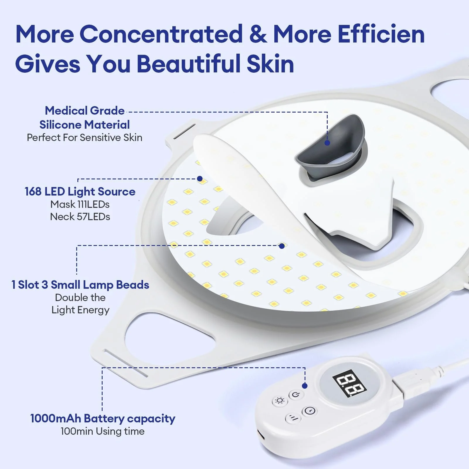 LED Маска для світлової терапії обличчя з дистанційним керуванням для омолодження, підтяжки для всіх типів шкіри, фото №3 LED Маска для світлової терапії обличчя з дистанційним керуванням для омолодження, підтяжки для всіх типів шкіри, фото №3