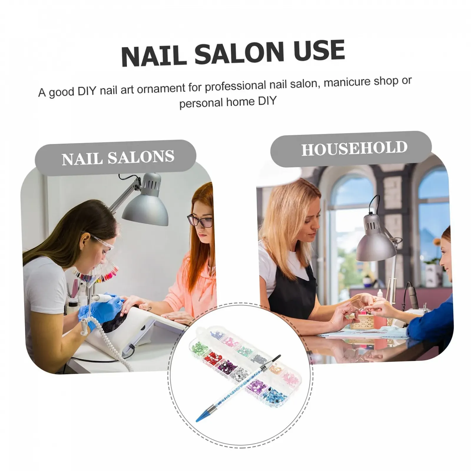 Набор для маникюра FRCOLOR 2 шт. Многофункциональный инструмент для точечной росписи Стразы Декоративная ручка для ногтей и поделок Синий, фото №6