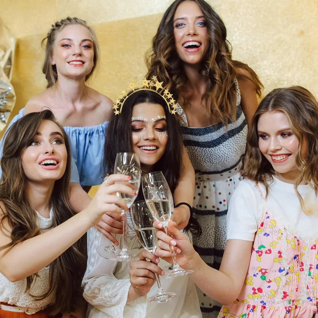 Обруч для волос Звезды Золотой, фото №7