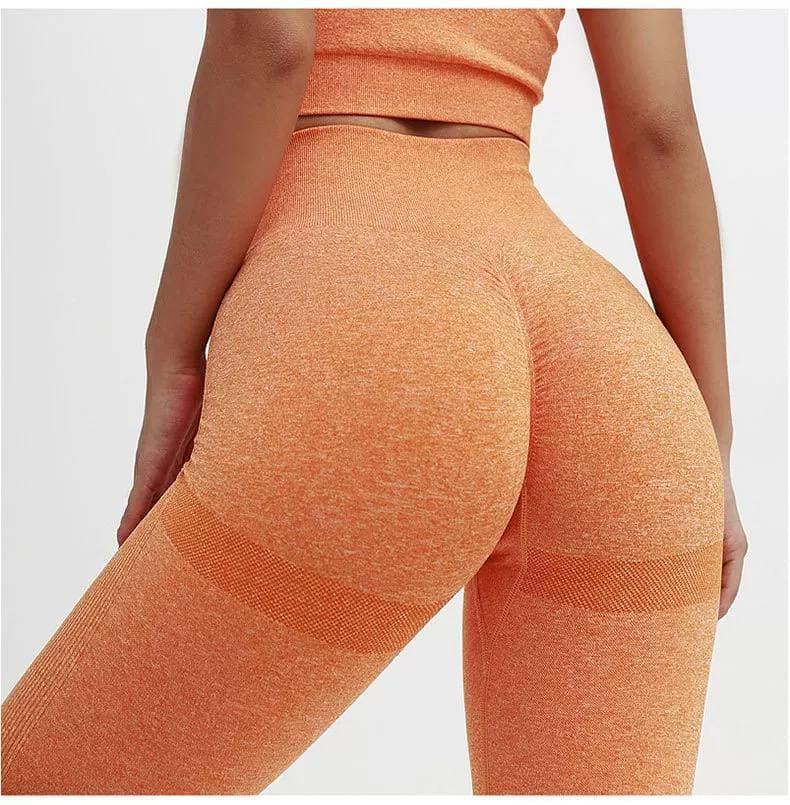 Леггинсы женские спортивные S 6201 оранжевые, фото №3