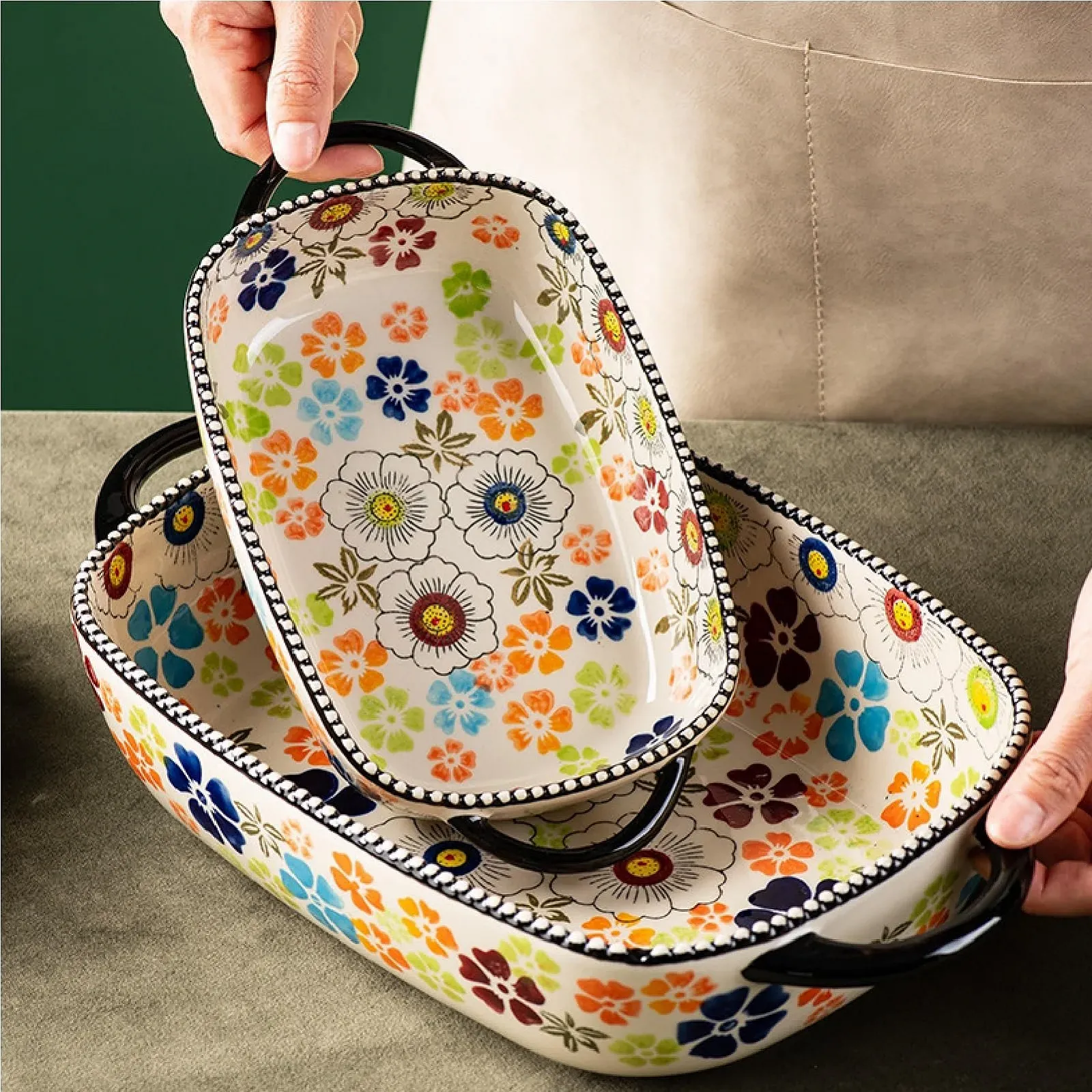 Форма для запекания керамическая прямоугольная 23.5 x 13 x 5 см Style D, фото №4