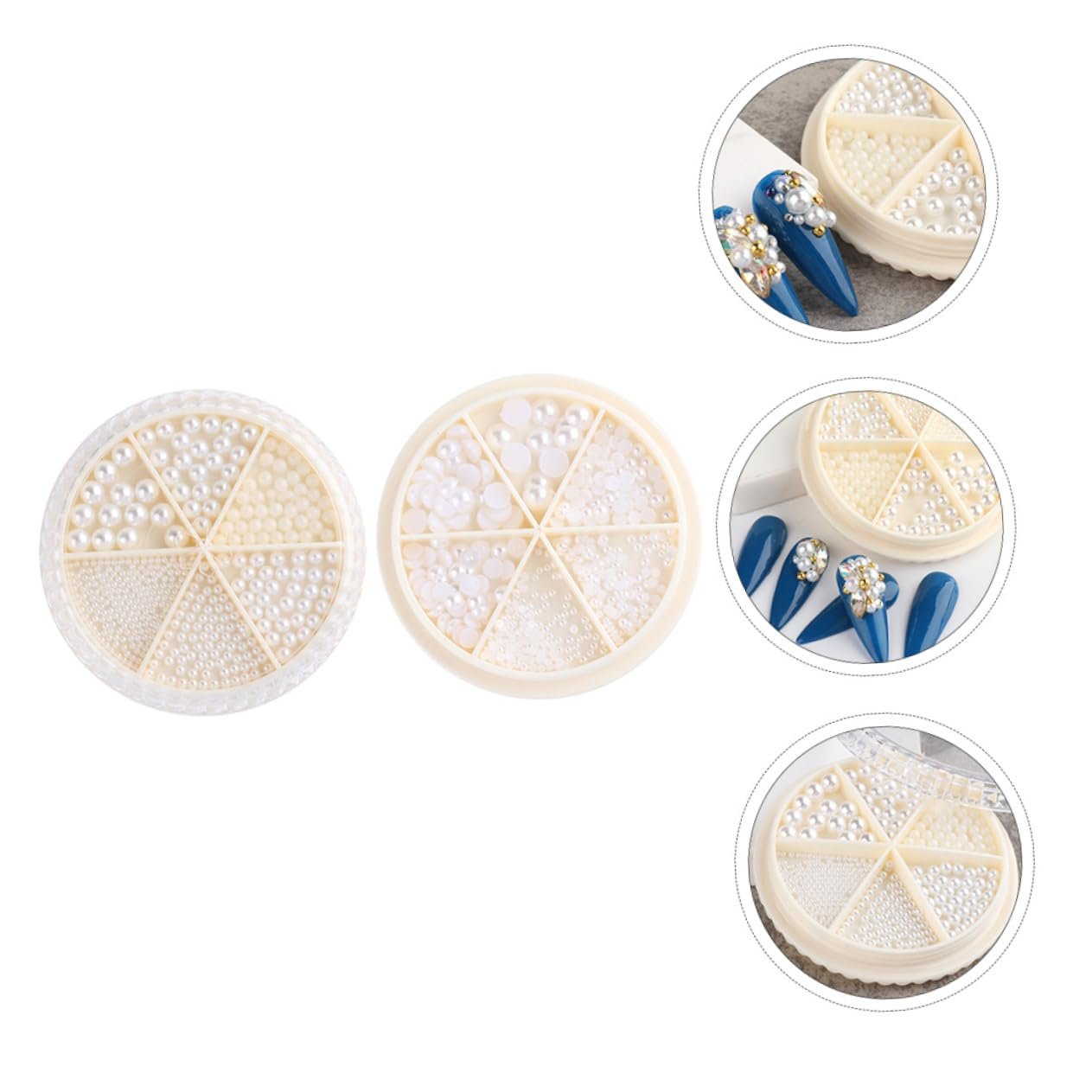 Жемчуг для ногтей PLAFOPE Имитация жемчуга Полукруглые и круглые жемчужины для дизайна ногтей и декораций, фото №8