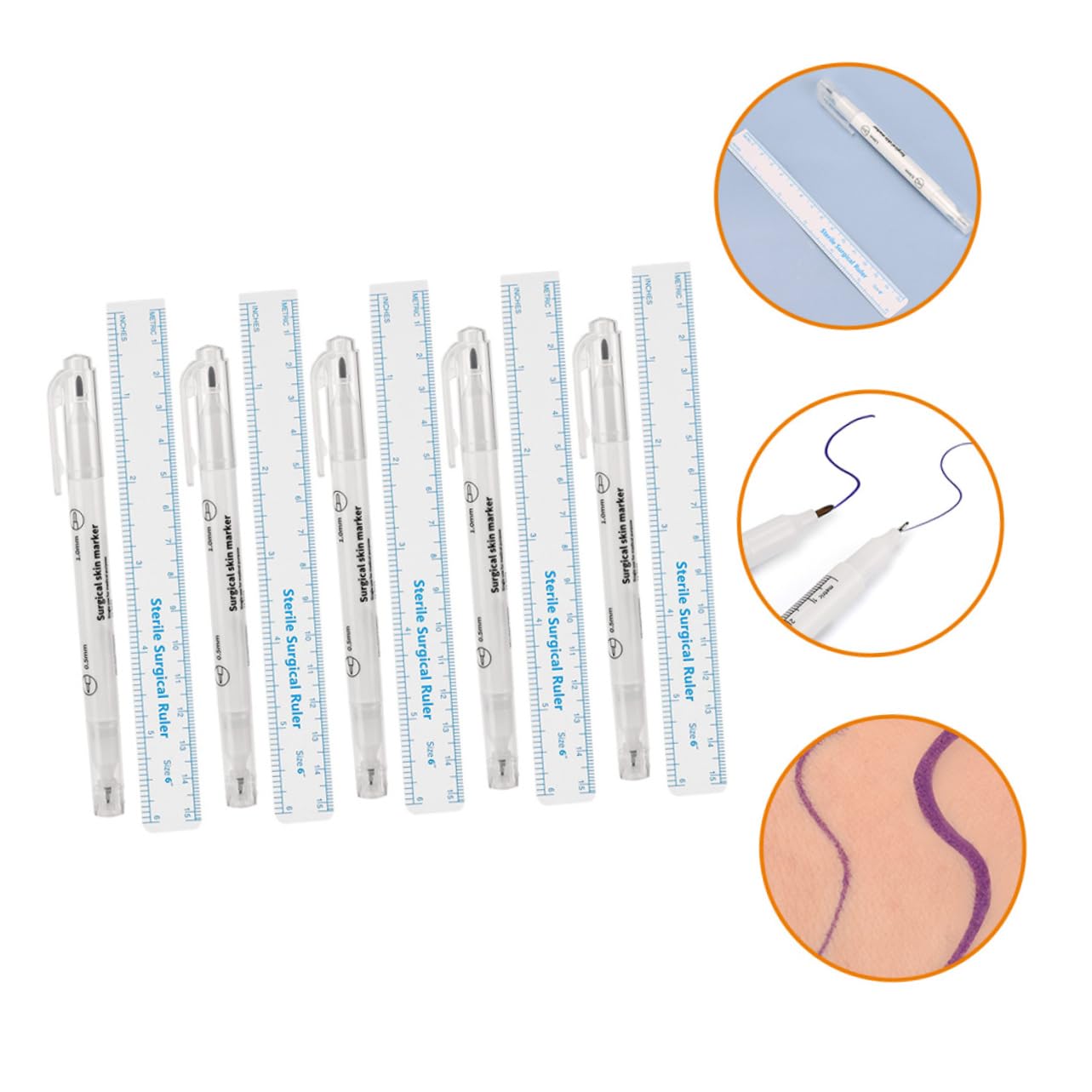 Олівець для брів LALAFINA 5 Sets Lip Mapping Pen Tattoo Eyebrow Markers Eyebrow Tattoo Pencil Skin Marking Pen Eyebrow Makeup Pen Tool Multifunctional Use One Pen Plastic, фото №7