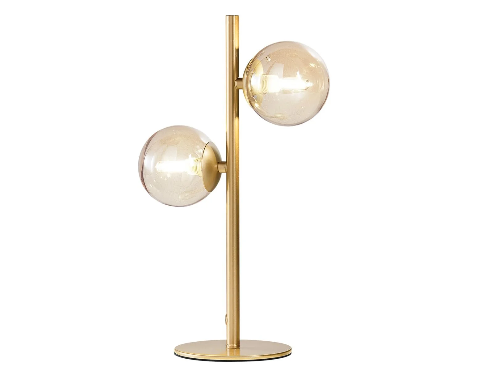 Настільна лампа Elegant Metal Brass and Smoked Glass Balls Amber 40 см, фото №1