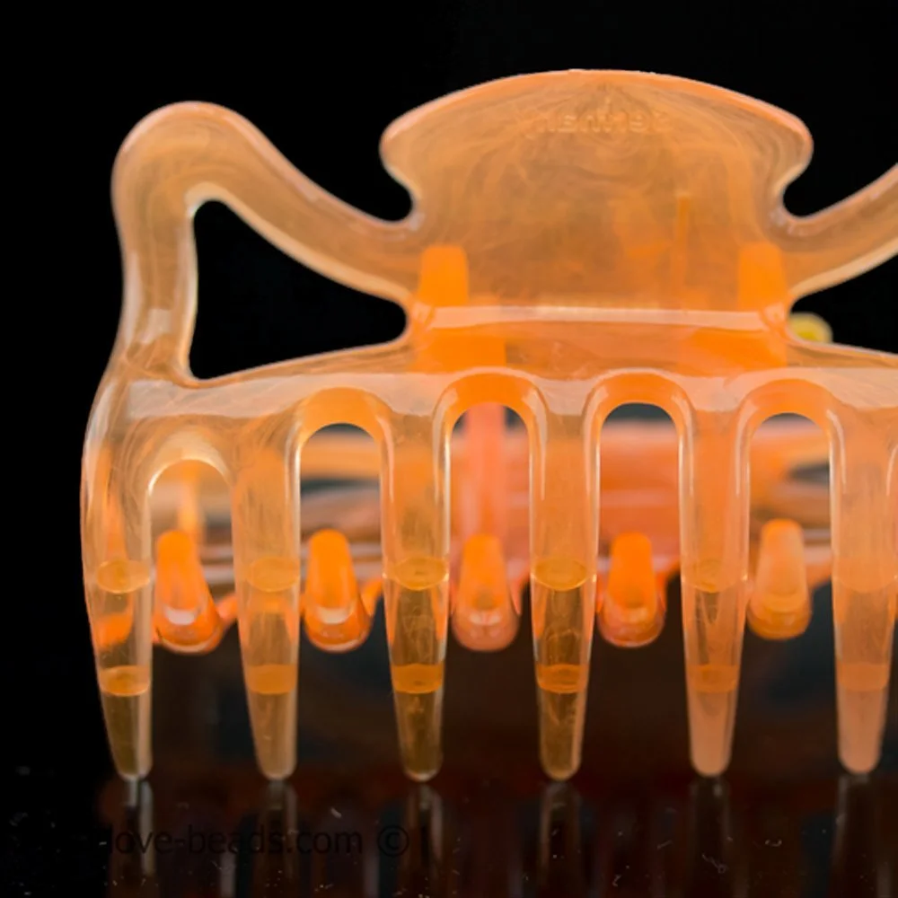 Заколка для волосся WeLoveBeads 6 см, неоновий лосось, фото №2