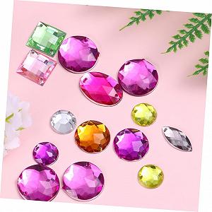 Стрази Beavorty Квадратна, кругла форми, різнокольорові, 100 шт. synthetic.ua - Фото 1