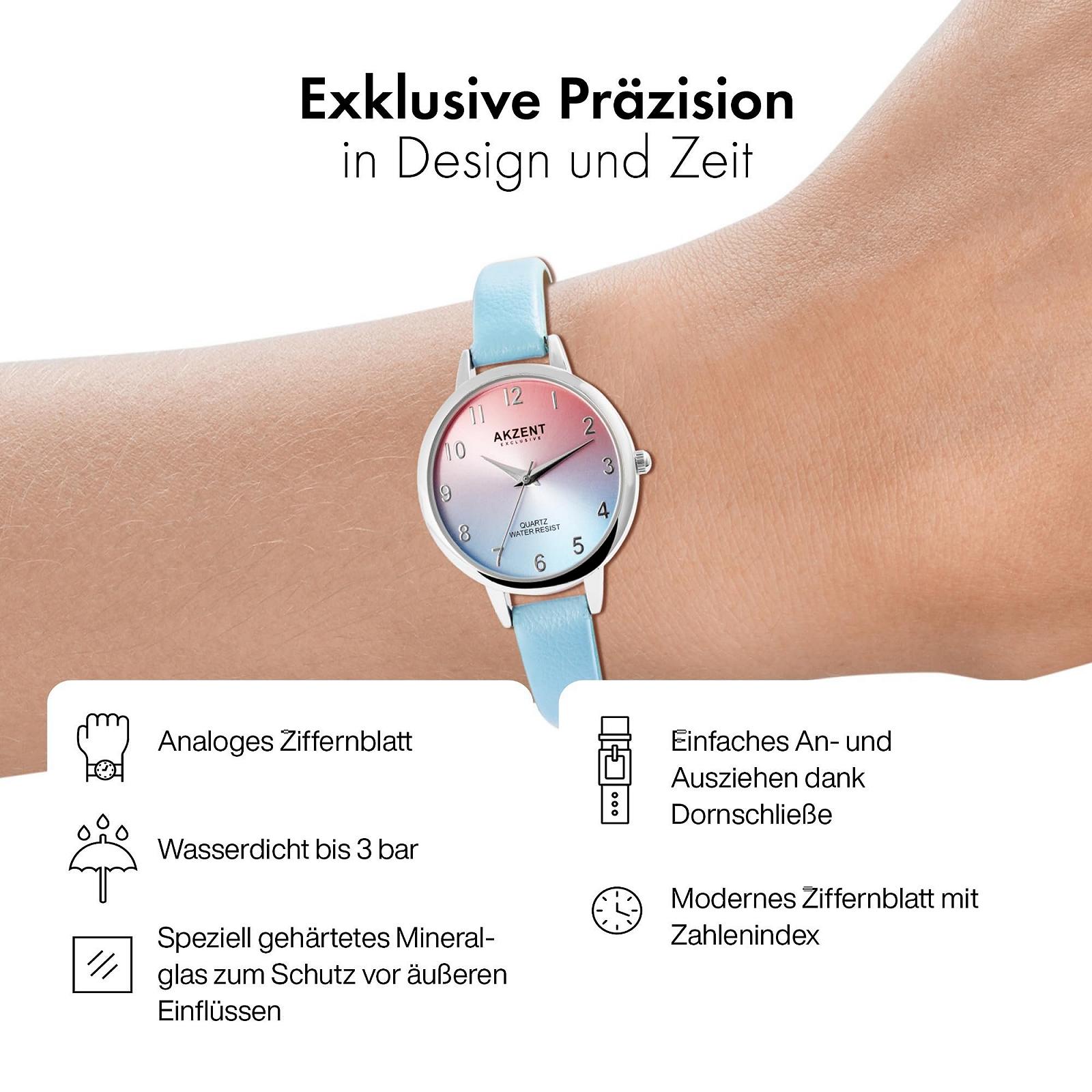 Женские часы Akzent Exclusive 1900233 из искусственной кожи с аналоговой кварцевой застежкой-пряжкой, фото №3 Женские часы Akzent Exclusive 1900233 из искусственной кожи с аналоговой кварцевой застежкой-пряжкой, фото №3