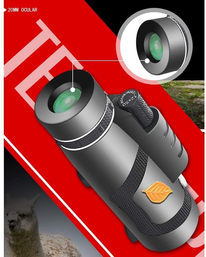 Монокуляр MRKU Hochleistungs 12X50 для спостереження за птахами з утримуючою стійкою, кліпсою для пера, функцією огляду, фото №5