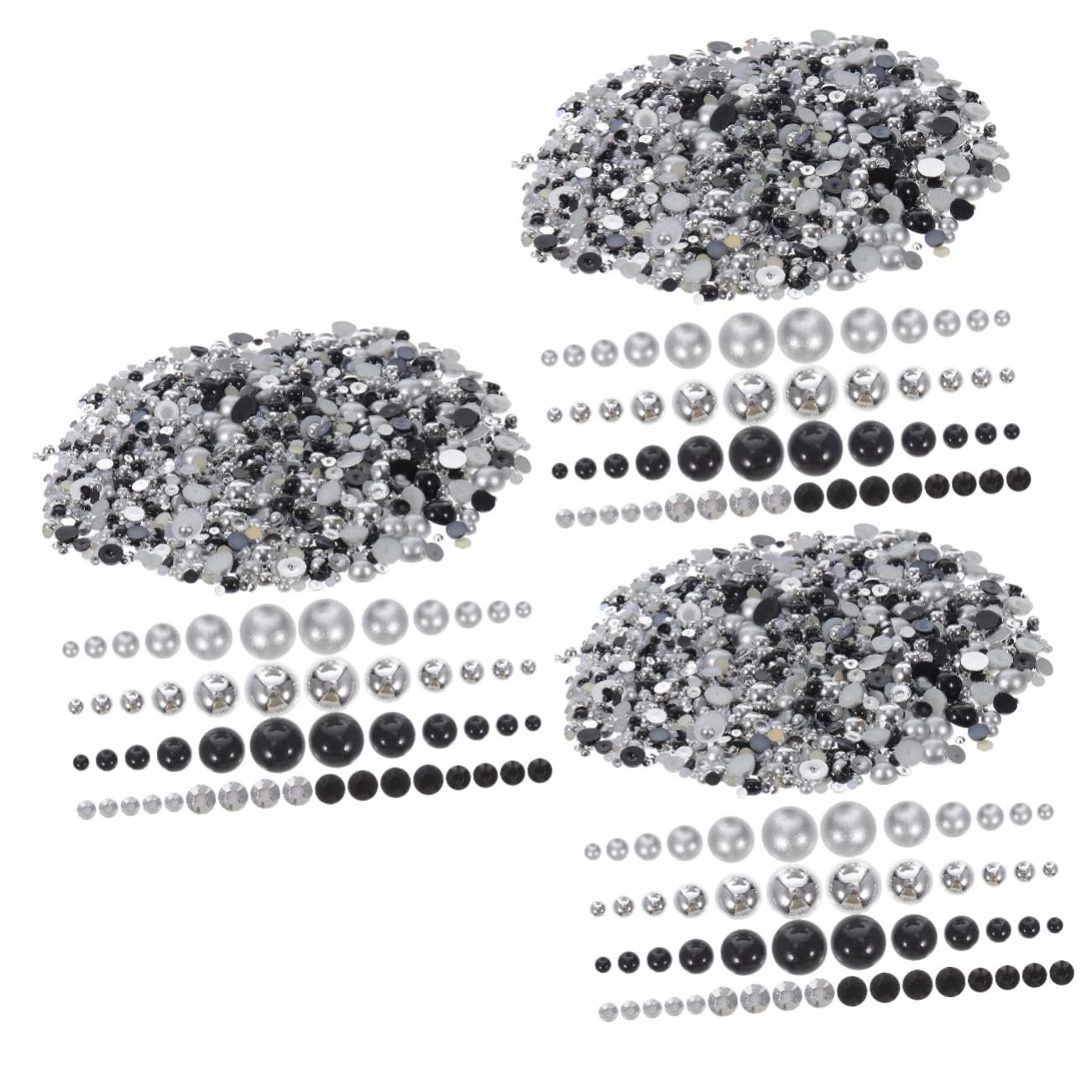 Стрази для нігтів NUOBESTY Напівкруглі штучні перлини та стрази, фото №1