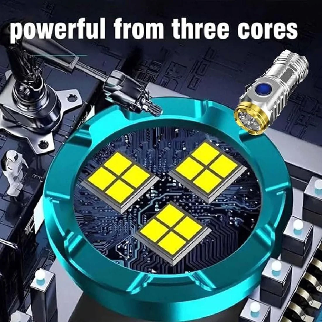 Ліхтарик Doollada Thumb Міні Триглазий Монстр Портативний Міні Триглазий Монстр Супер яскравий Ручний Водонепроникний для Кемпінгу, для вулиці (2 штуки), фото №3