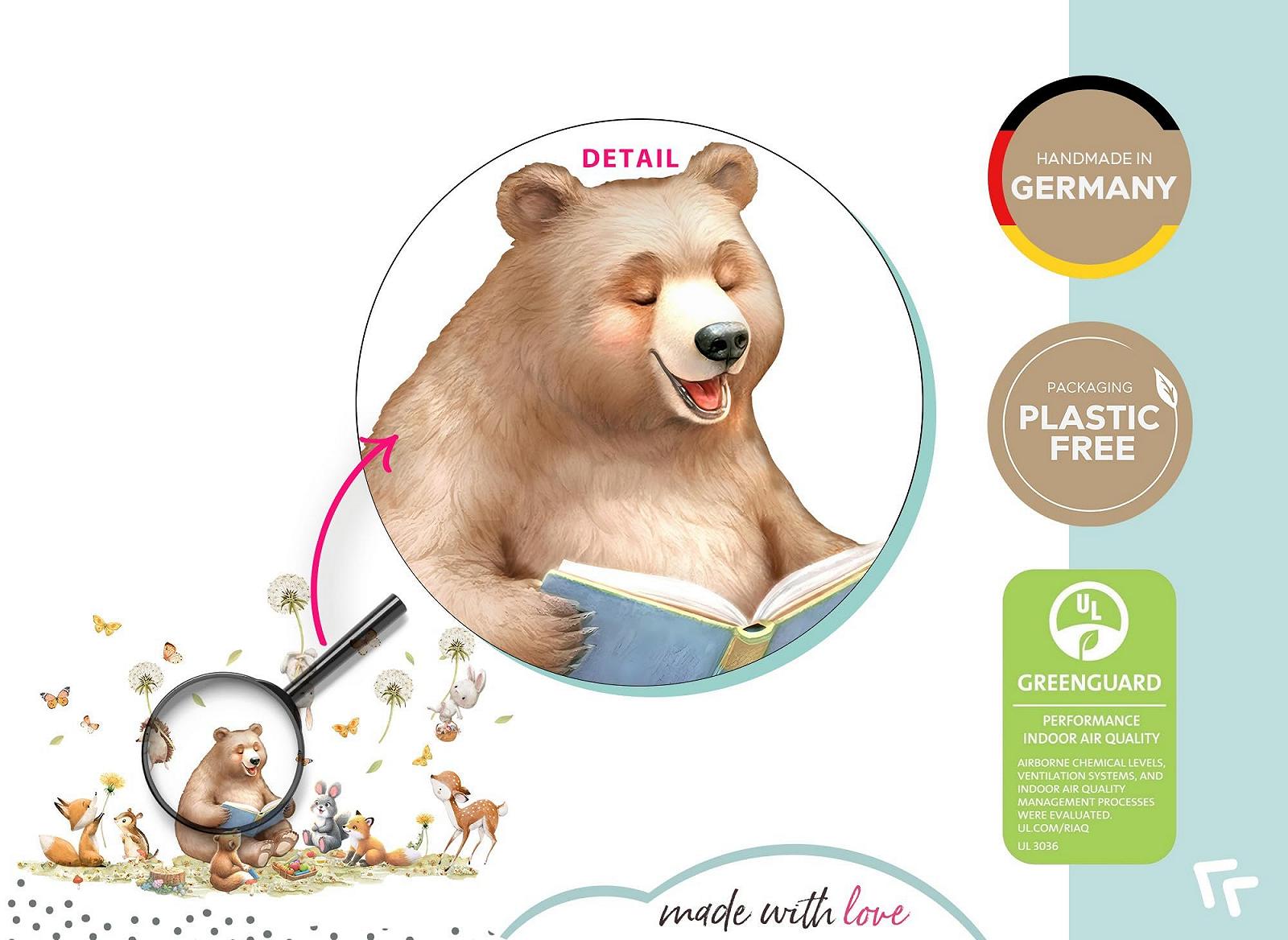 Наклейка на стену Little Deco DL5066 L Лесные животные медведь лиса, фото №5